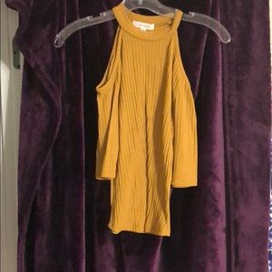 yellow off the shoulder blouse